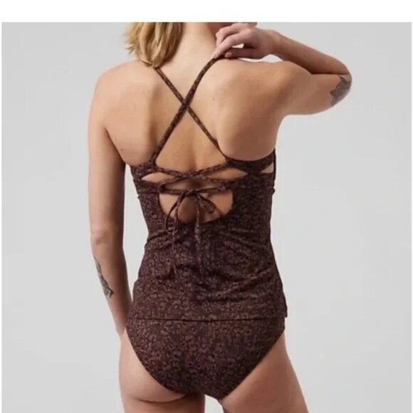 Athleta Triangle Tankini A-C // NWT // Camo Decadent Chocolate Medium - Picture 6 of 7